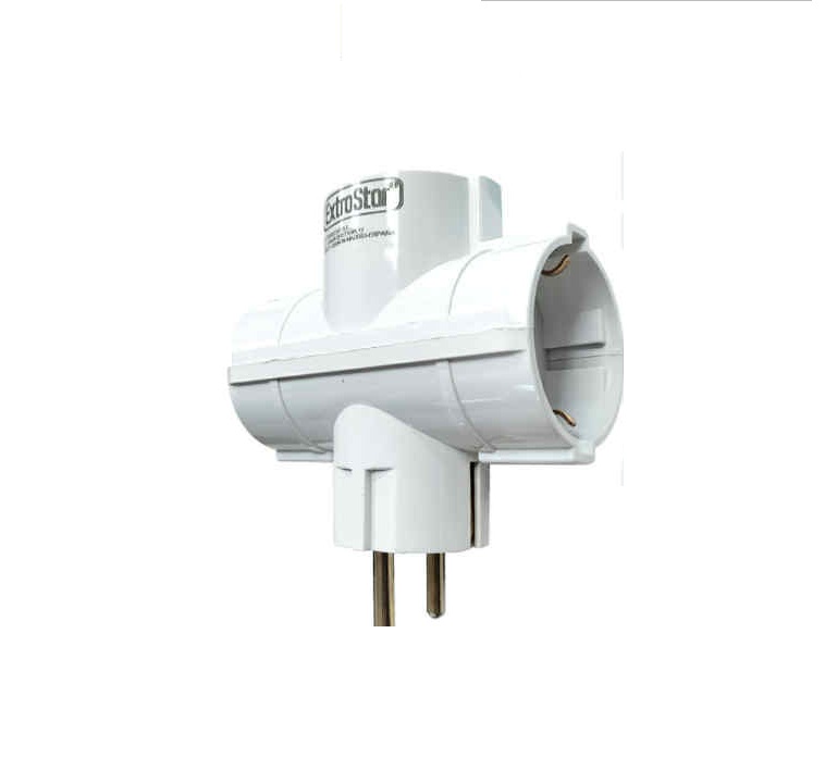 Hármas Hálózati T Elosztó Fehér (1-ből 3) 16A 250V 3680W IP20 beltéri fehér Extra Star