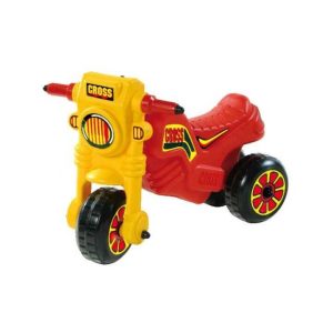 Lábbal hajható 3 kereű cross motor , piros 59x35x45 cm