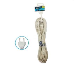 8 méteres hálózati hosszabbító kábel lapos Euro-dugóval 10A 250V 2300W IP20 fehér 2x1 mm Extra Star