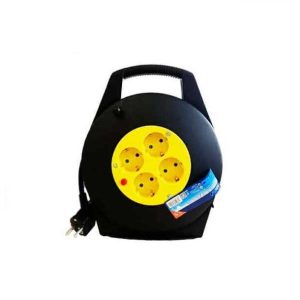 10 méteres kábeldob Hosszabbító 3G1.5 mm 4-es Hálózati  elosztóval IP20 beltéri fekete/sárga Extra Star