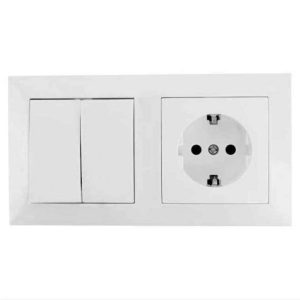 Kétpólusú kapcsoló és földelt hálózati aljzat kombináció Aigostar