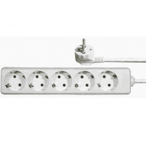 5-ös hálózati hosszabbító 3 méter 5 aljzattal fehér Aigostar 3x1,5 mm