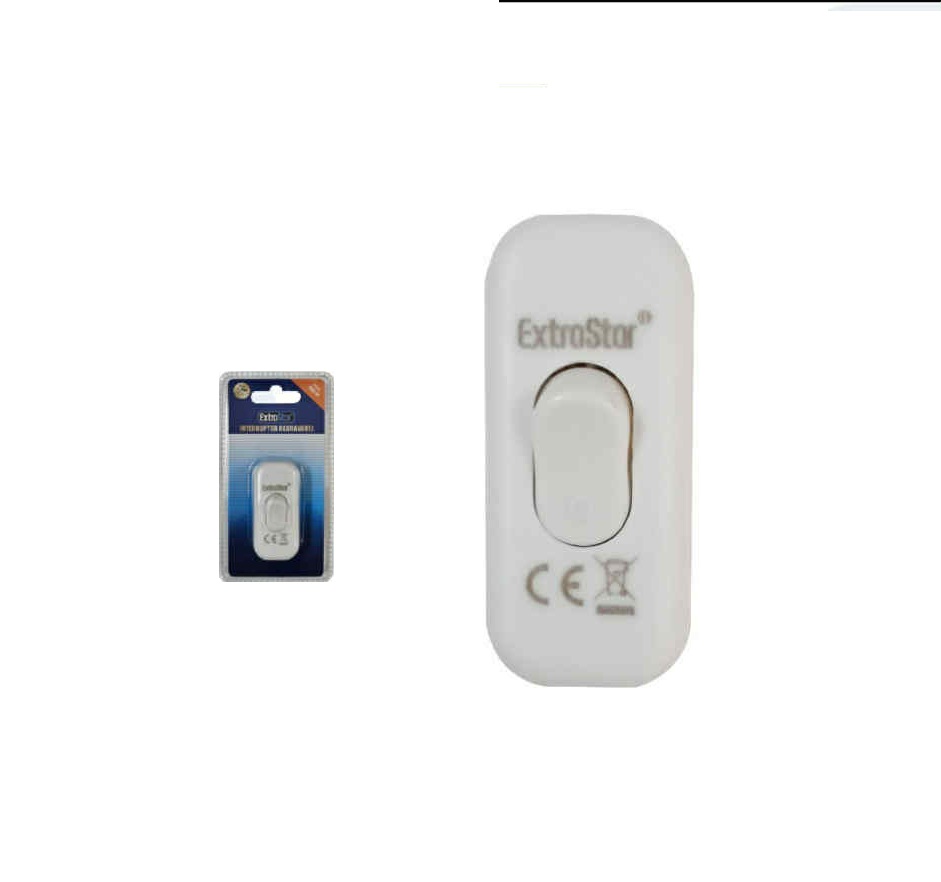 Vezetékre szerelhető kapcsoló Max. 575W 2.5A 230V beltéri fehér Extra Star - Image 3