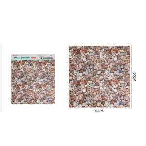 Természetes Kavicsmintás Öntapadós Csempematrica 60cm x 60cm