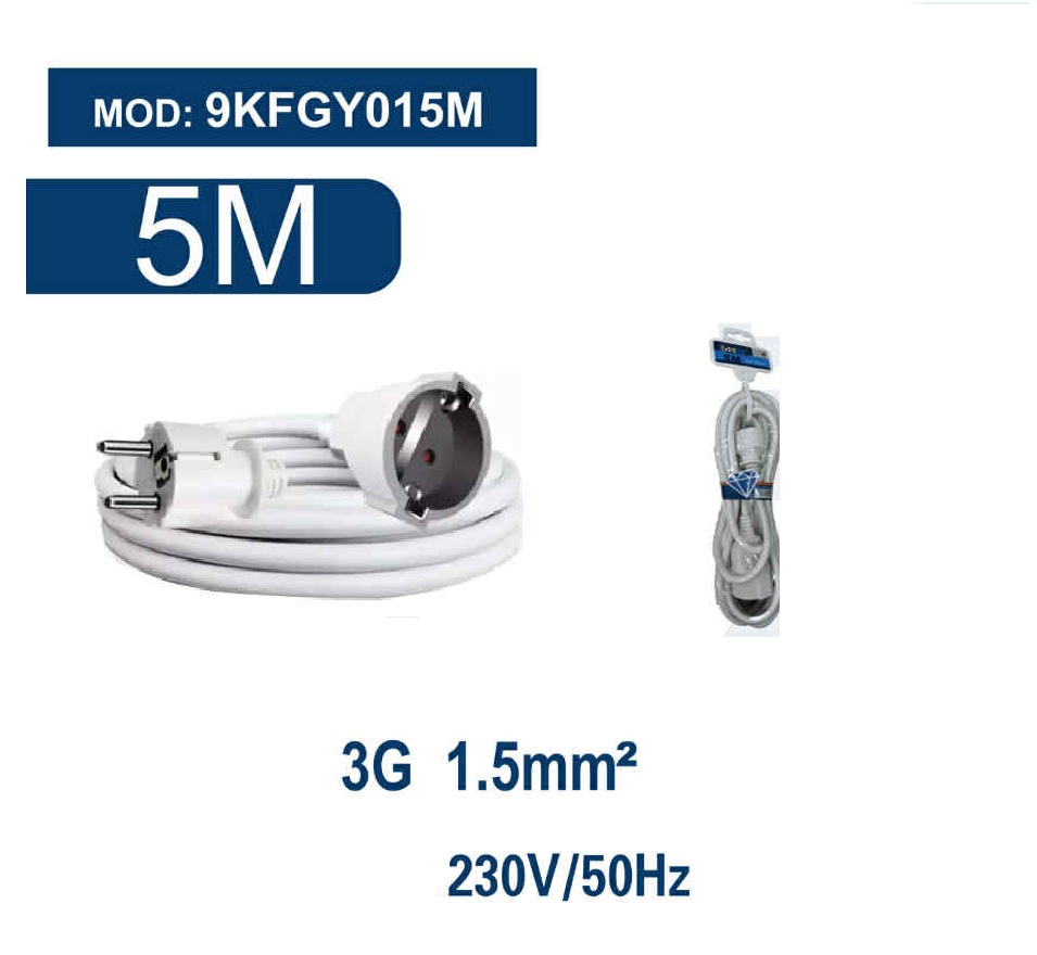 5 méteres lengő hosszabbító kábel 3G hálózati1.5mm2 16A 230V/50Hz fehér Extra Star - Image 4