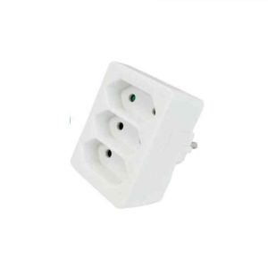 3-as elosztó Lapos Elágazó Adapter Fehér Gyermekvédelemmel 16A 3680W extra sztár