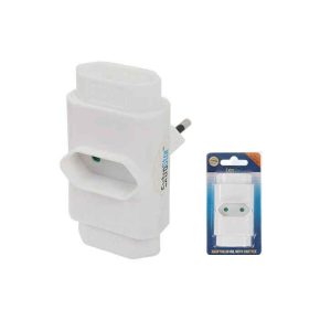 3-as lapos elosztó adapter (1-ből 3) 10A 250V 2300W IP20 beltéri fehér Extra Star