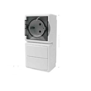 Kültéri kombinált egység: 2-es kapcsoló + aljzat 16A 250V IP54 kültéri Extra Star