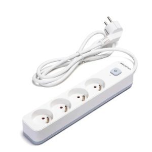 4 es Hálózati elosztó Hosszabbító 4 aljzattal 3m 3G1.0mm² kapcsolóval Aigostar