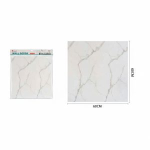 Elegáns Fehér Márványmintás Öntapadós Csempematrica 60cm x 60cm