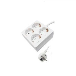 1.5 Méteres 4-es Négyzet Alakú Elosztó 3G1.0mm² Fehér 16A 3680W